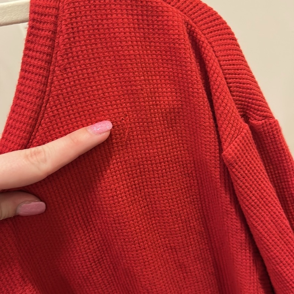 Eberjey Red Henley Short Sleeve Pajama Shirt - Picture 4 of 6